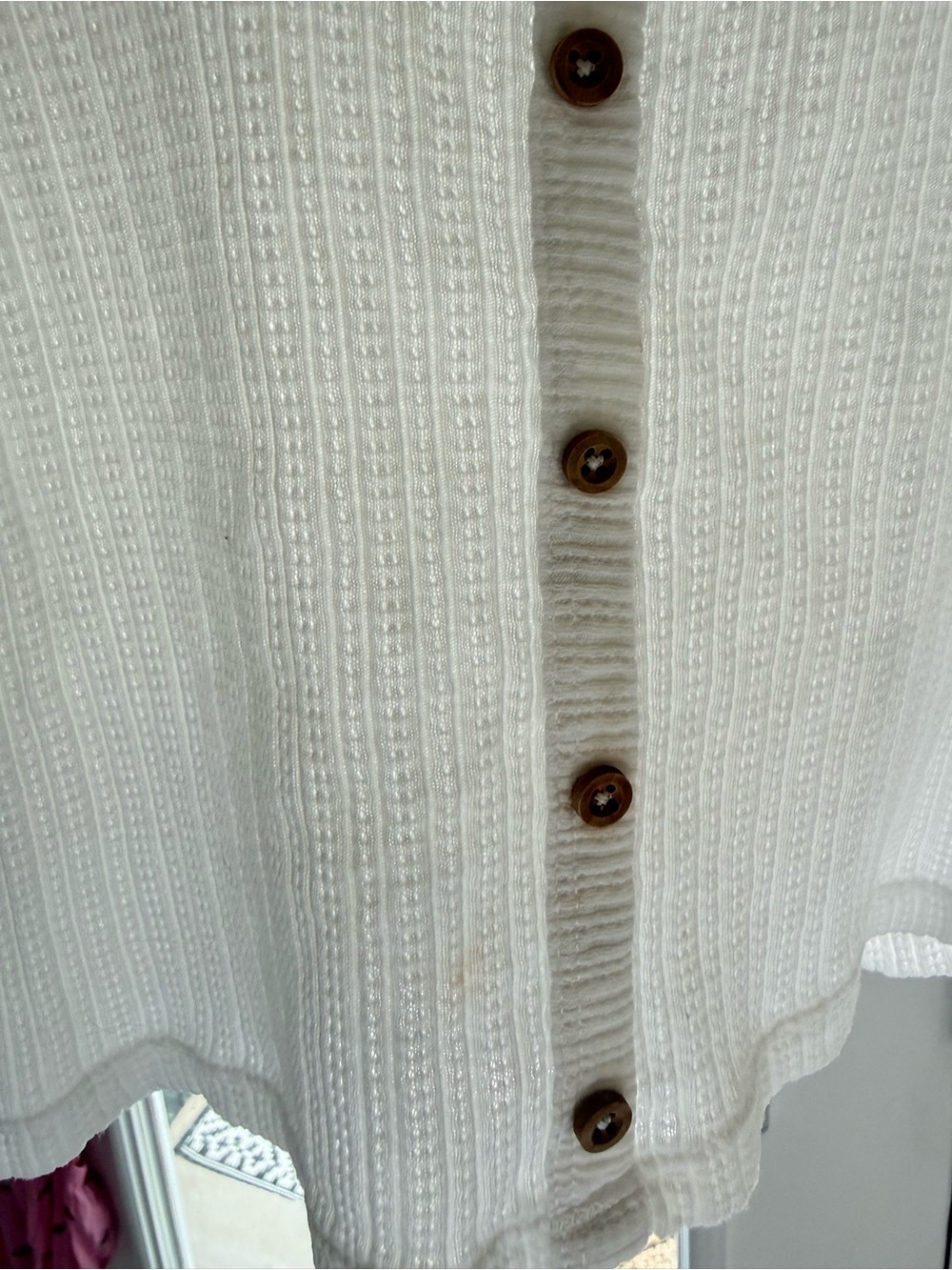 Zara White Button-Front Ribbed Knit Tank - Picture 4 of 5